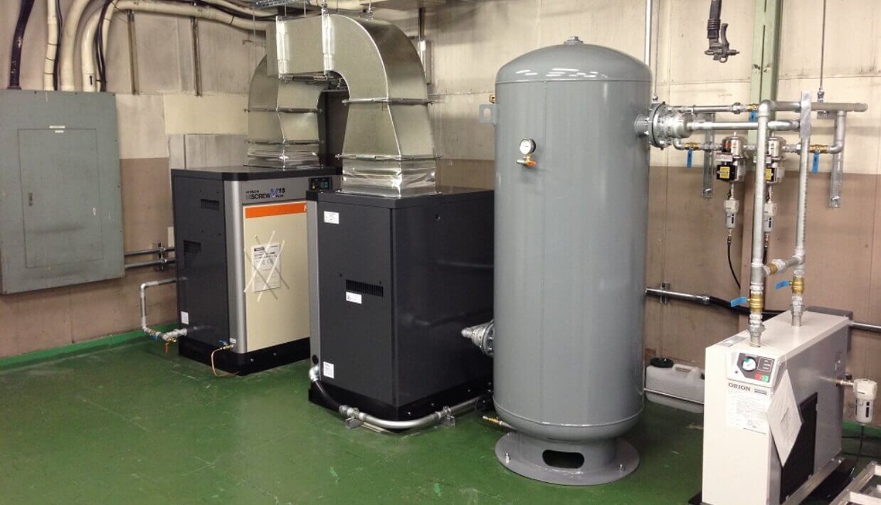 コンプレッサー据置配管工事